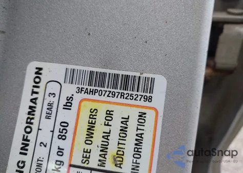 2007 Ford Fusion Se from USA, damaged, VIN 3FAHP07Z97R252798